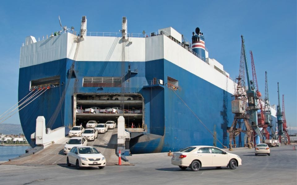 RORO vessel — vehicles driven aboard